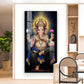 Om Gan Ganpataye Glass Finish Vertical Wall Art