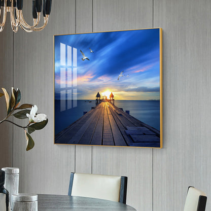 Sunset Vision Glass Finish Square Wall Art