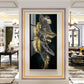 Opulent Avian Glass Finish Vertical Wall Art