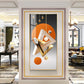 Triangular Geometry Glass Finish Vertical Wall Art