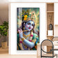 Hare Krishna Ji Glass Finish Vertical Wall Art