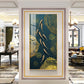 Green Koi Fishes Glass Finish Vertical Wall Art