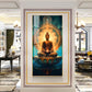 Buddha's Peaceful Retreat Glass Finish Vertical Wall Art