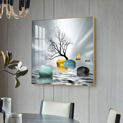 Tranquil Haven Glass Finish Square Wall Art