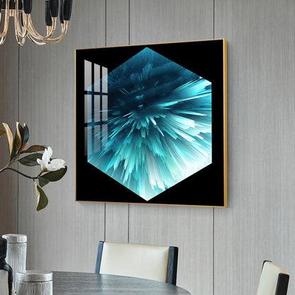 Oceanic Abstraction Glass Finish Square Wall Art