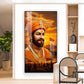 Shivaji Maharaj Glass Finish Vertical Wall Art