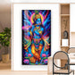 Jai Shree Krishna Glass Finish Vertical Wall Art