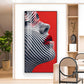 Stripes of Distinction Glass Finish Vertical Wall Art