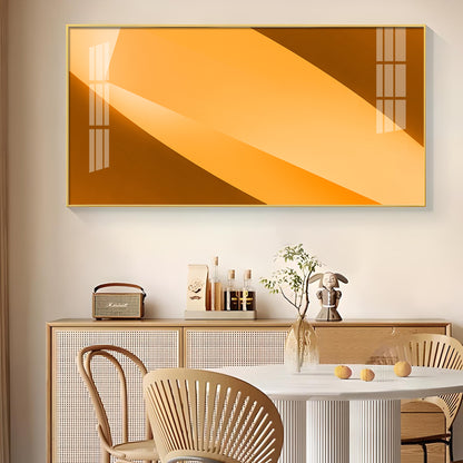 Orange Color Multi Shade Glass Finish Horizontal Wall Art