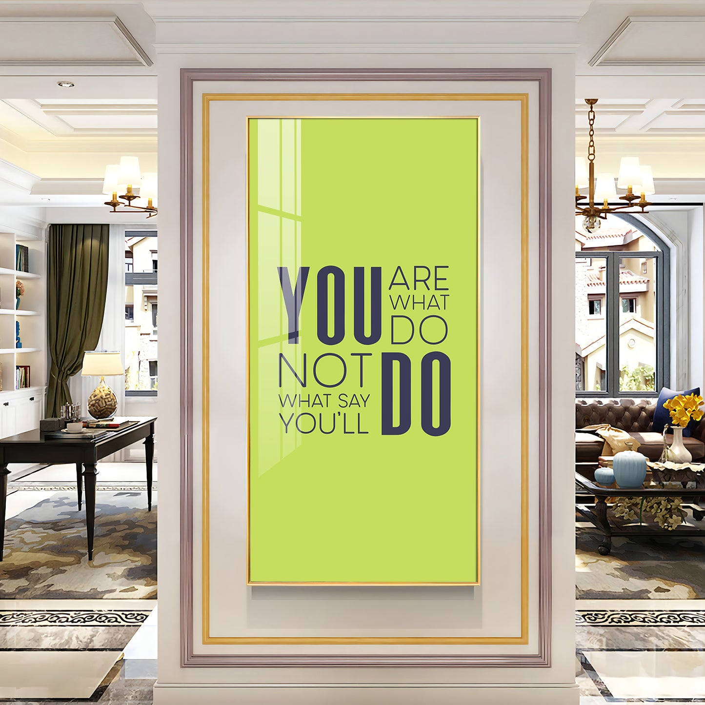 Do More Say Less Motivational Glass Finish Vertical Wall Art