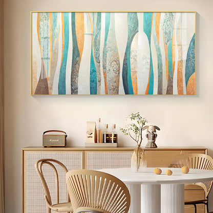 Abstract Colorfall Glass Finish Horizontal Wall Art