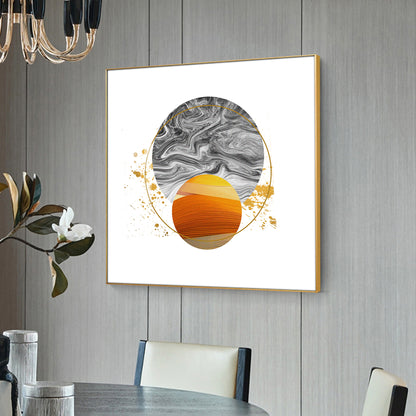 Sunlit Elegance Glass Finish Square Wall Art