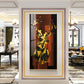 Abstract Deer Portrait Glass Finish Vertical Wall Art