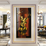 Abstract Deer Portrait Glass Finish Vertical Wall Art