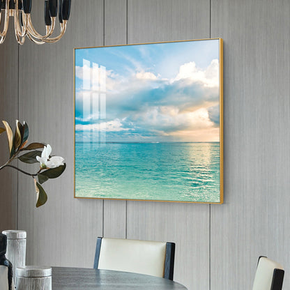 Celestial Ocean Glass Finish Square Wall Art