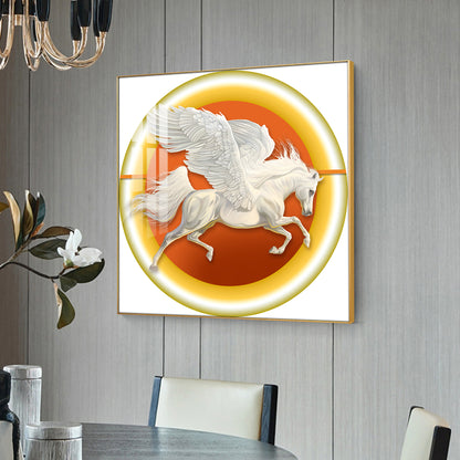 Winged Horse Harmony Glass Finish Square Wall Art