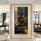Surreal Black Flower Glass Finish Vertical Wall Art