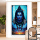 Lord Mahadev Glass Finish Vertical Wall Art