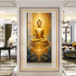 Golden Budha's Aura Glass Finish Vertical Wall Art