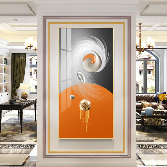 Radiant Fusion Glass Finish Vertical Wall Art