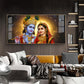 Sri Radhe Krishna Loving Charm Glass Finish Horizontal Wall Art