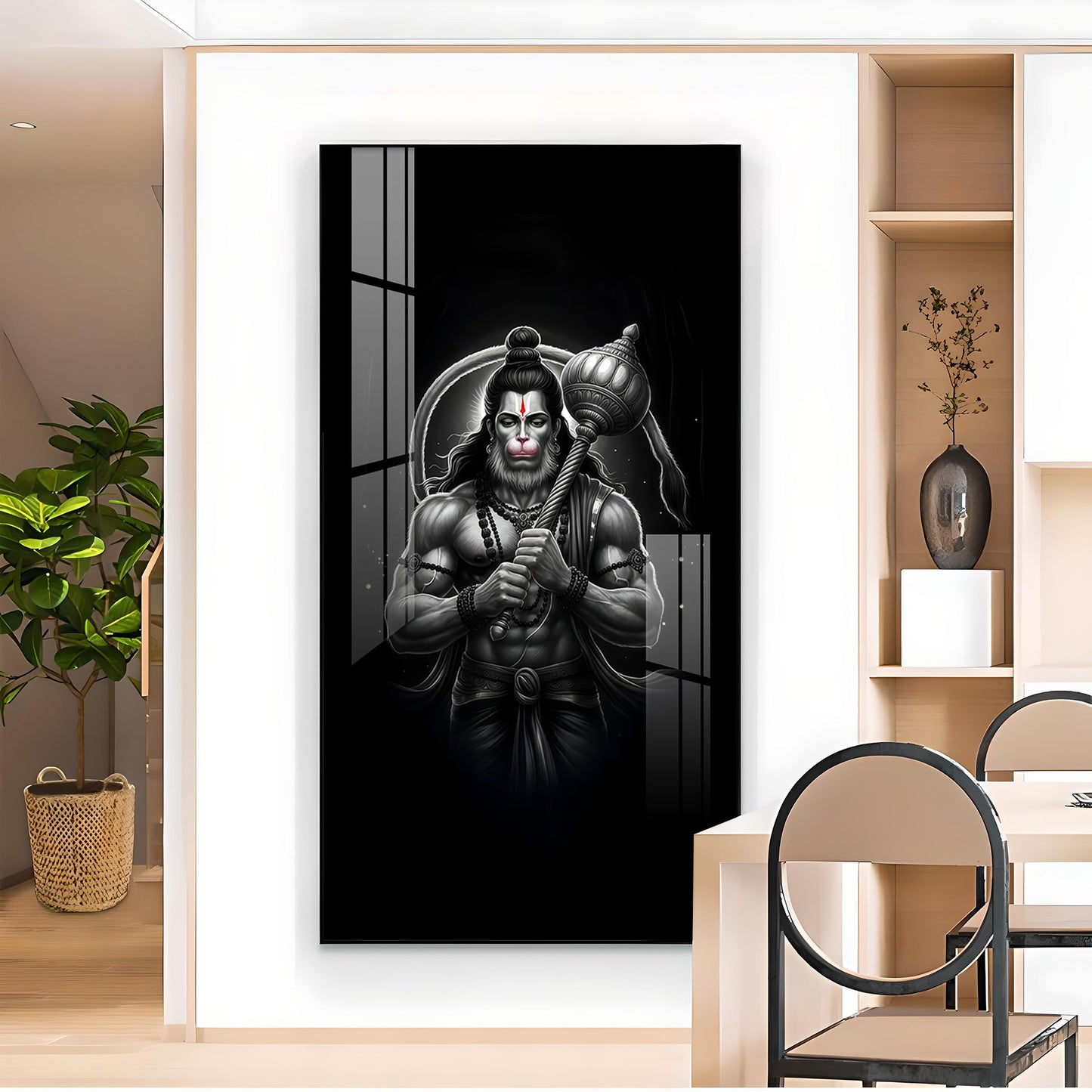 Lord Bajarang Bali Glass Finish Vertical Wall Art