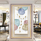 Golden Fish Umbrella Mosaic Glass Finish Vertical Wall Art