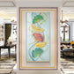Petal Harmony Glass Finish Vertical Wall Art