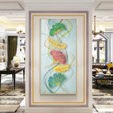 Petal Harmony Glass Finish Vertical Wall Art