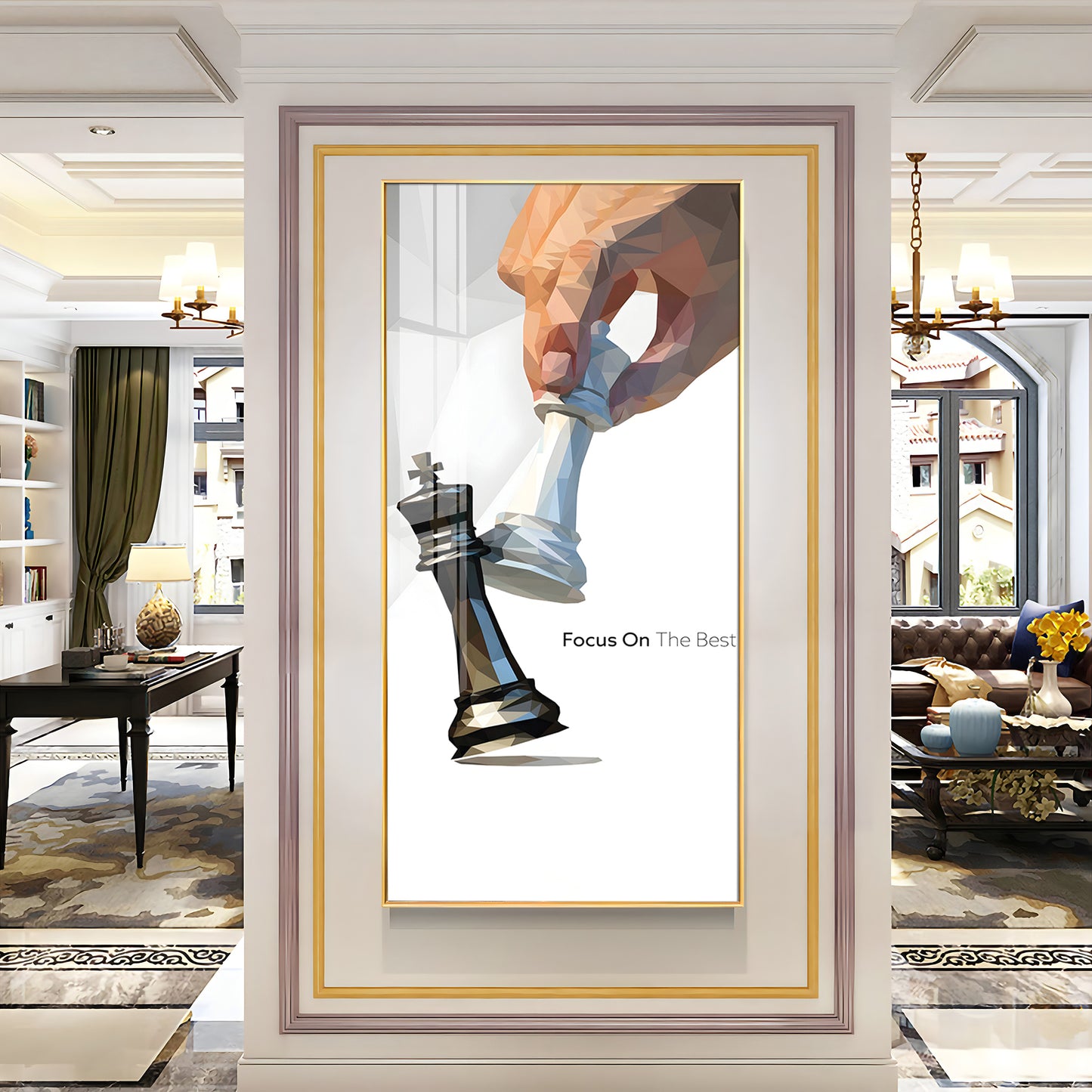 Focus On The Best Motivational Glass Finish Vertical Wall Art
