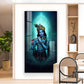 Spiritual Krishna In Vibrant Color Glass Finish Vertical Wall Art