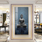Sacred Budha Meditation Glass Finish Vertical Wall Art