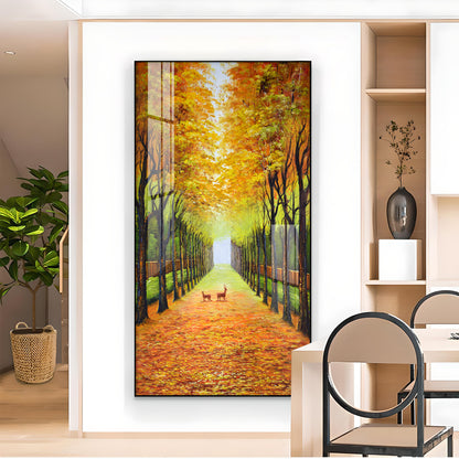 Tranquil Trails Glass Finish Vertical Wall Art