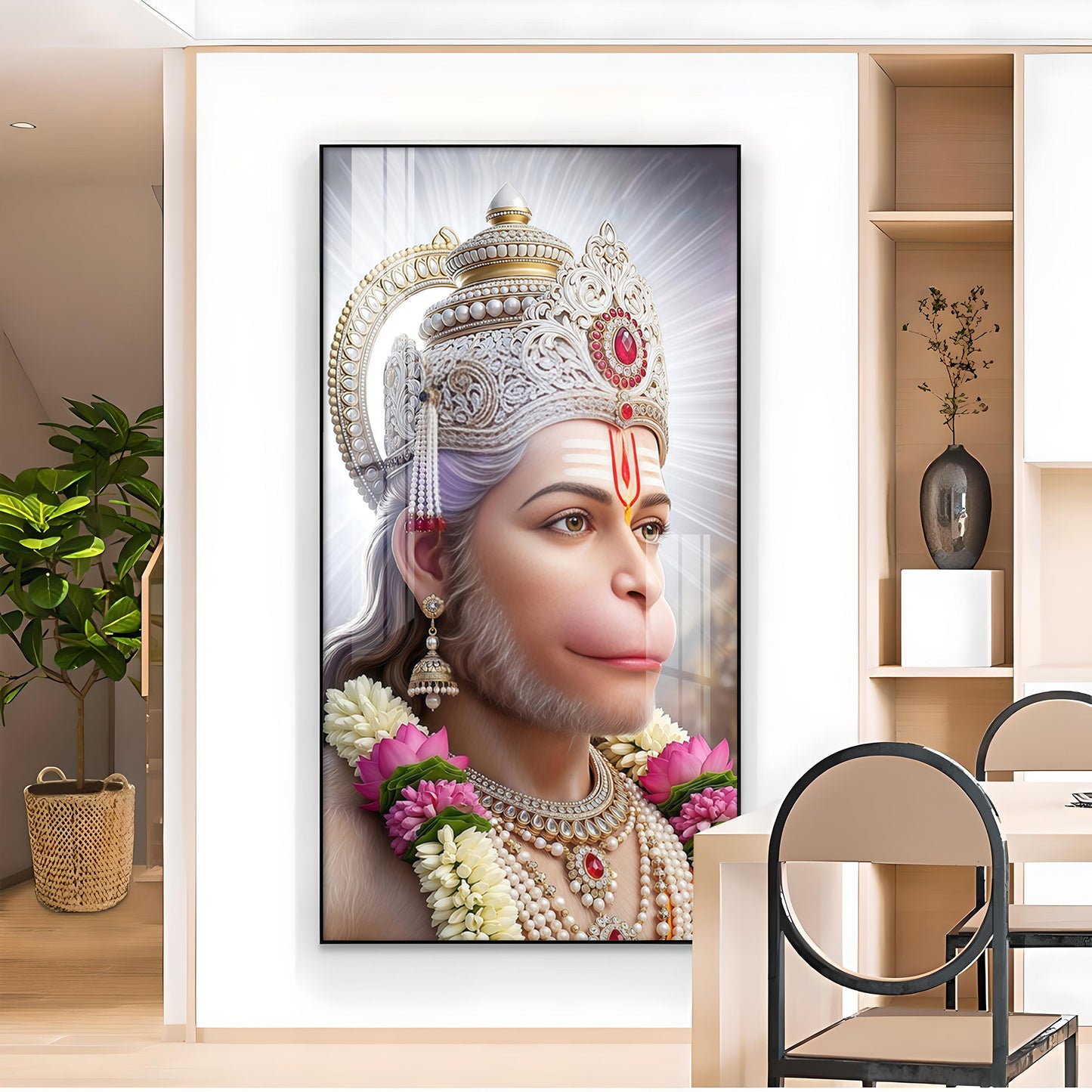 Pavan Putra Hanuman Ji Glass Finish Vertical Wall Art