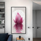 Lunar Lotus Glass Finish Vertical Wall Art