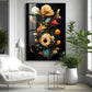 Floral Serenity Glass Finishh Vertical Wall Art