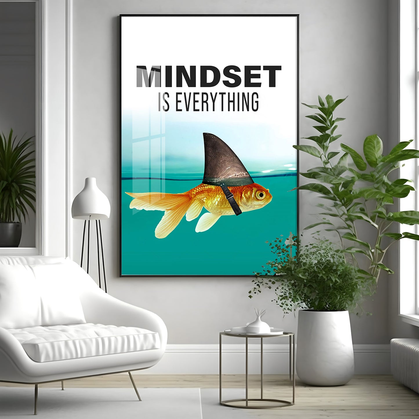 Mindset Is Everything Glass Finish Vertical Wall Art