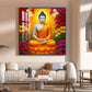 Serene Gautam Buddha Glass Finish Square Wall Art