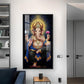 Om Gan Ganpataye Glass Finish Vertical Wall Art