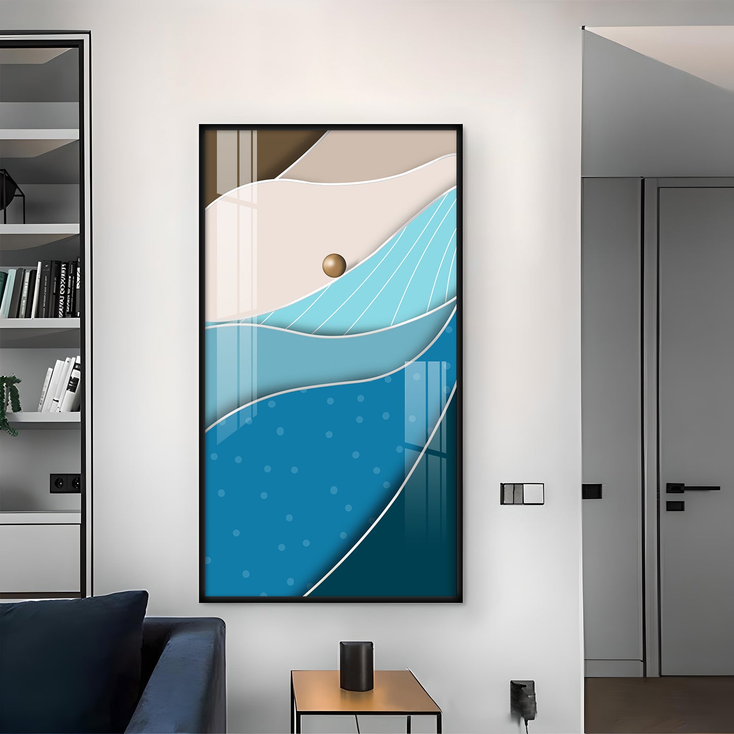 WaveStone Harmony Glass Finish Vertical Wall Art