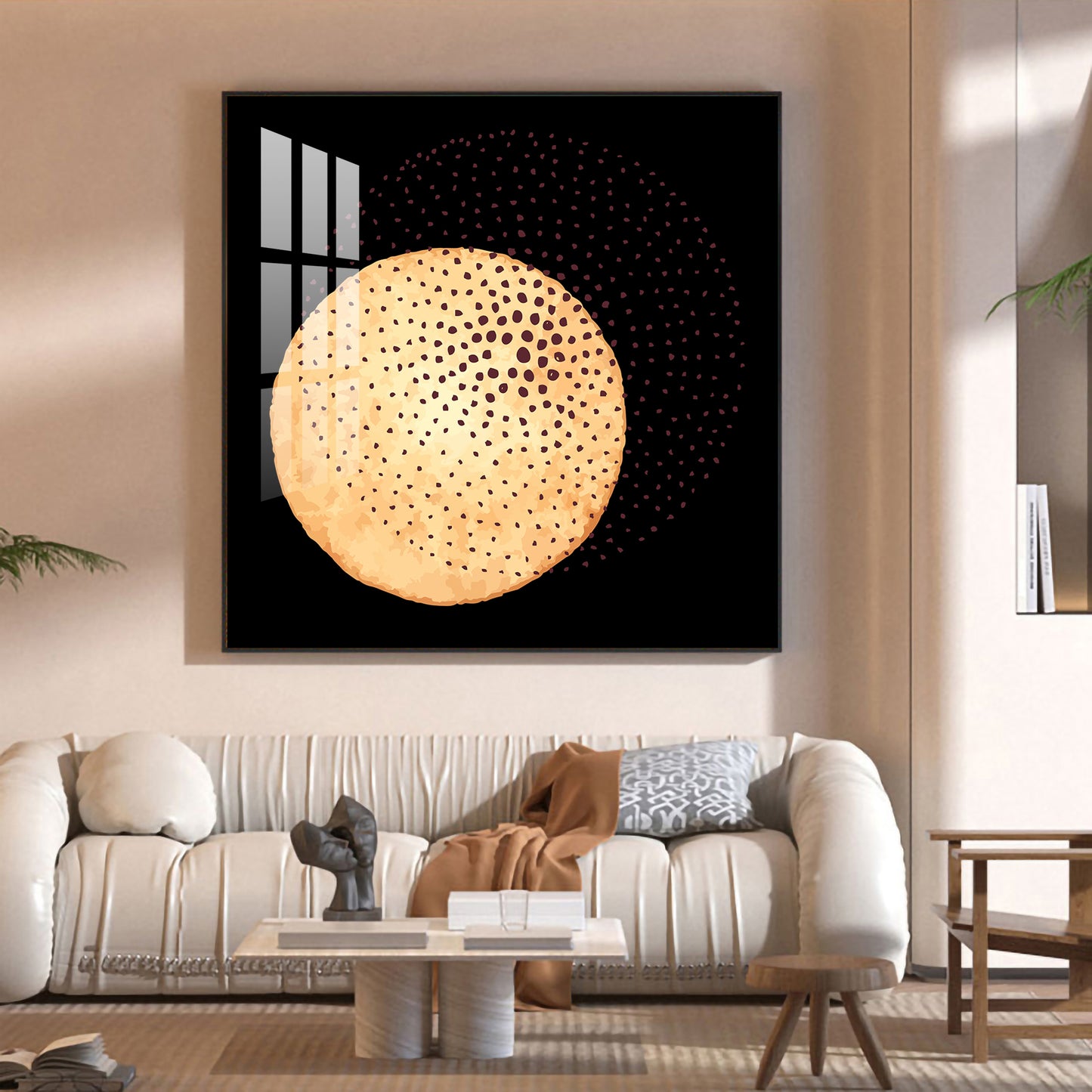 Moonlit Whimsy Glass Finish Square Wall Art