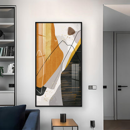 Noir Elegance Glass Finish Vertical Wall Art