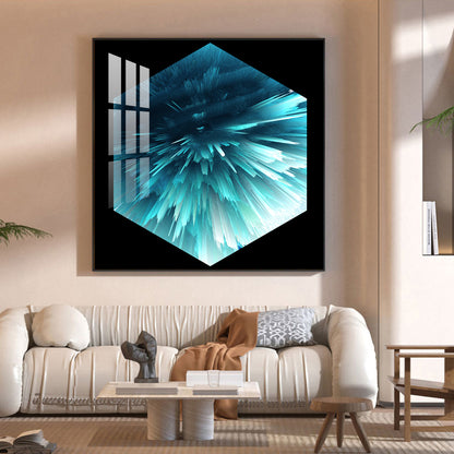 Oceanic Abstraction Glass Finish Square Wall Art