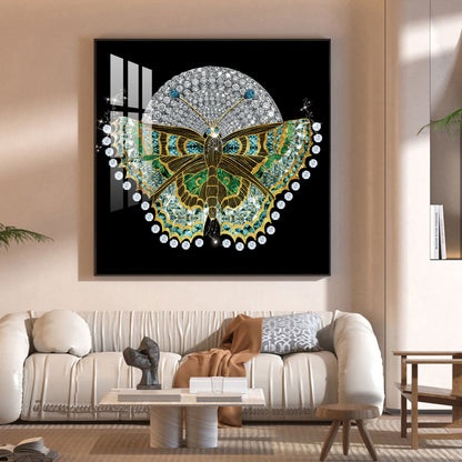 Butterfly Bliss Glass Finish Square Wall Art