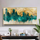 Golden Urban Vista Glass Finish Horizontal Wall Art