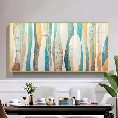 Abstract Colorfall Glass Finish Horizontal Wall Art