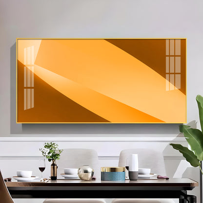 Orange Color Multi Shade Glass Finish Horizontal Wall Art