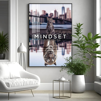 Elevate Your Mindset Glass Finish Vertical Wall Art