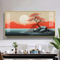 Sunrise In Red Mountain Glass Finish Horizontal Wall Art