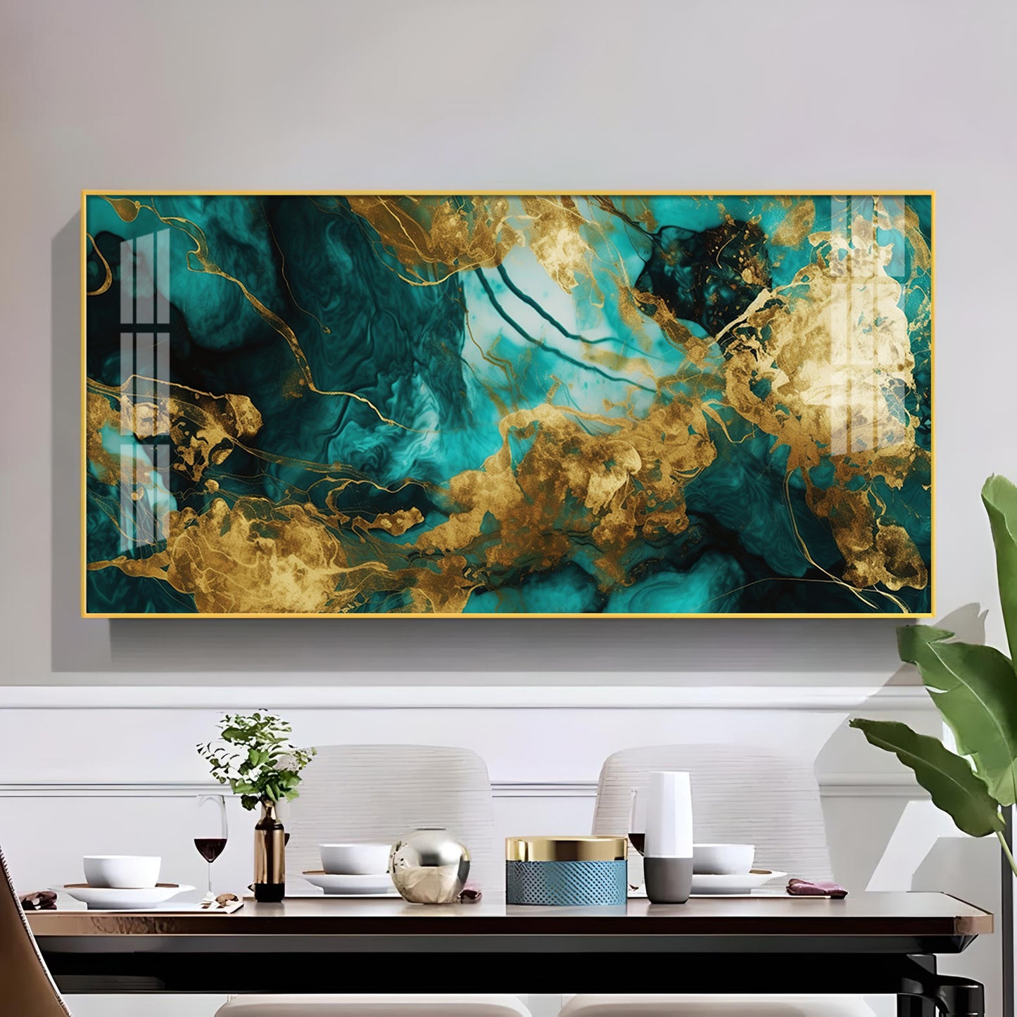 Luxe Fusion Glass Finish Horizontal Wall Art